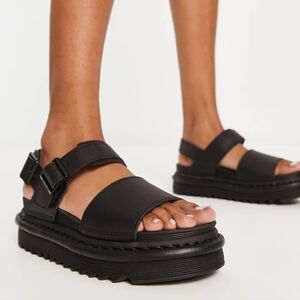 Dr Martens Voss Black Leather Sandals Womens NEW